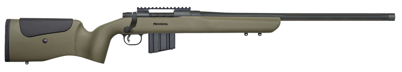 Mossberg MVP LR Bolt 224 Valkyrie, 20" Barrel, Olive Drab, Benchrest, Adj Comb, Blued, 10rd