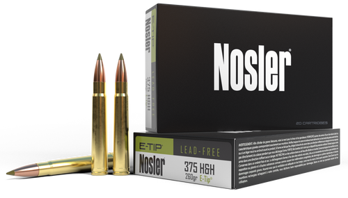 Nosler 375 Holland Holland Magnum 260gr E Tip Boat Tail 20rd Box