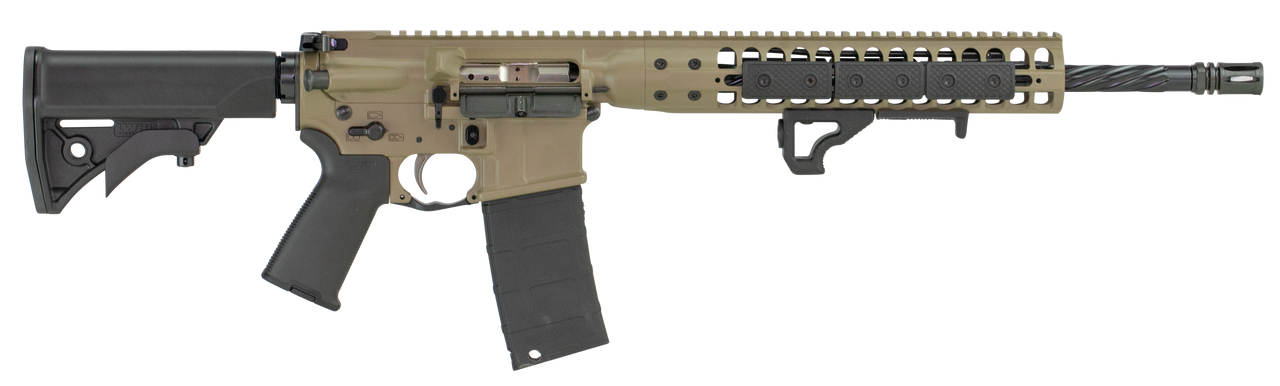 LWRC Individual Carbine Direct Impingement 5.56 NATO 16.10", Black 6 Position Synthetic Stock Flat Dark Earth Anodized Steel Receiver, 30 rd