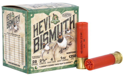 HEVI-Shot HEVI-Bismuth 28 Ga, 2.75", 1 oz, 4 Shot, 25rd Box