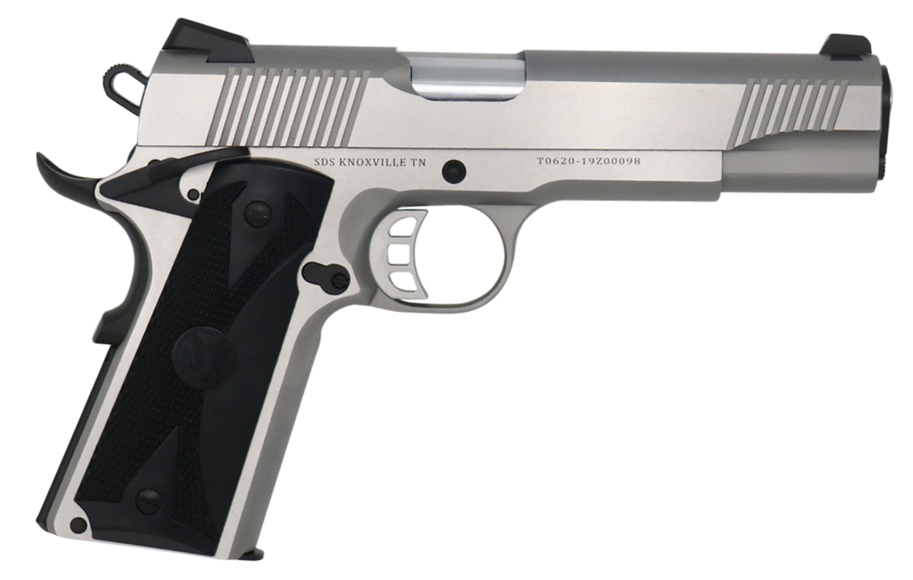 Tisas 1911-S 45 ACP, 5" Barrel, Steel Frame, Stainless Finish, Novak Style 3-Dot Sights, 8Rd