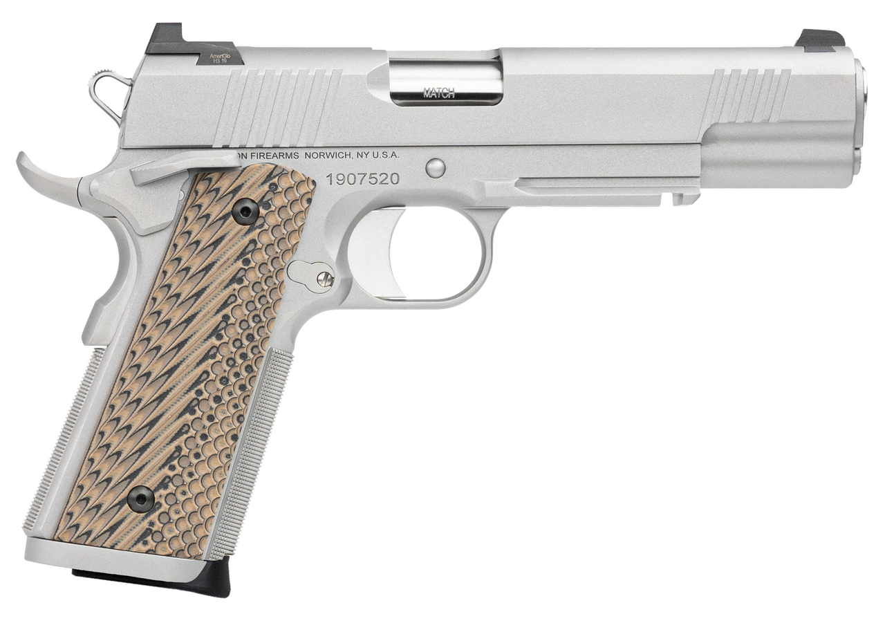Dan Wesson Specialist 1911 Full Size, 45 ACP, 5" Barrel, Steel Frame, Black, G10 Grips, Rail, Ambidextrous Safety, Night Sights 8rd Mag