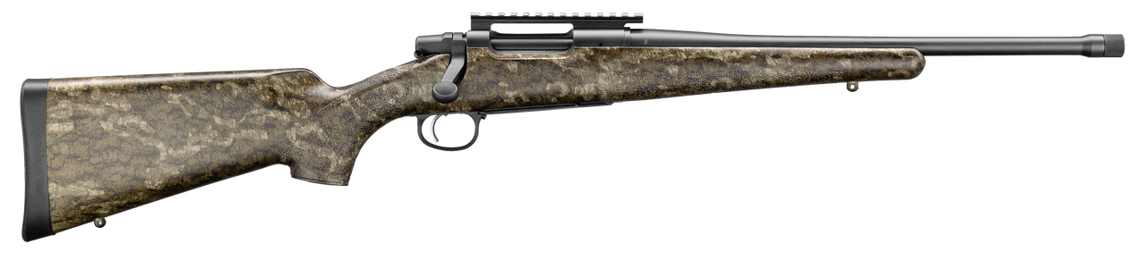 Remington Seven 308 Winchester, 16.5" Threaded Barrel, Externally Adjustable X Mark Pro Trigger, Mossy Oak Bottomland Camo Stock, 4rd