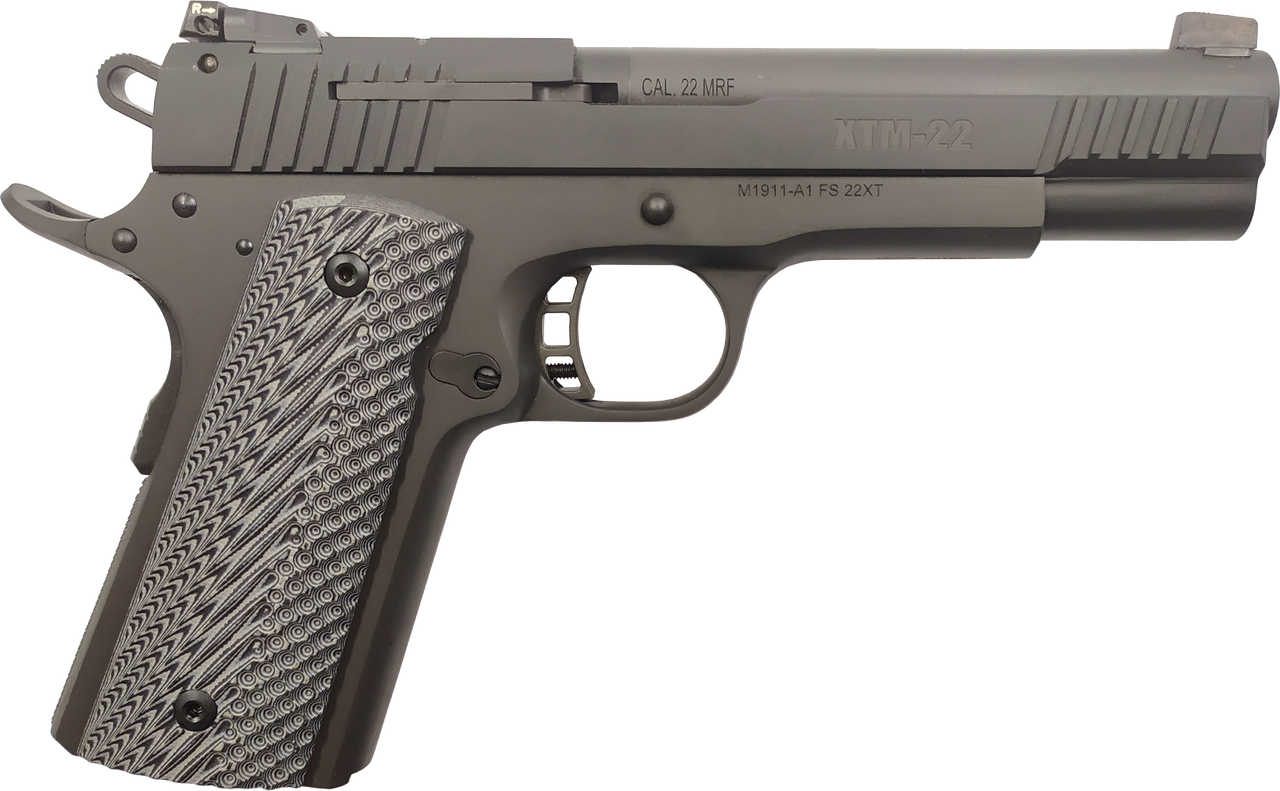 Rock Island XT 22 Mag/WMR Target Full Size, 5" Barrel, Alloy, Black, G10 Grips, Adj Rear Sight, 14rd, 1 Magazine