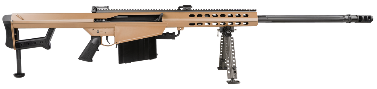 Barrett 82A1 416 Barrett, 29" Fluted Barrel, Coyote Finish, Carry Case, Monopod, 10rd