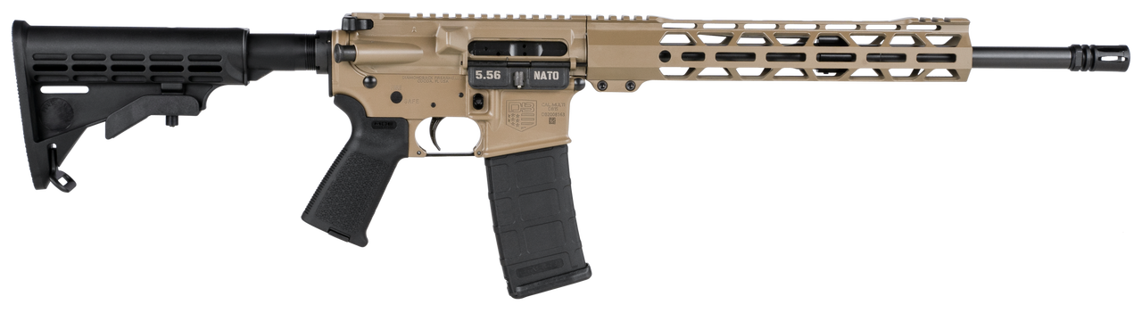 Diamondback DB15 223 Rem/5.56mm, 16" Barrel, Flat Dark Earth, 6 Position Stock, 30rd
