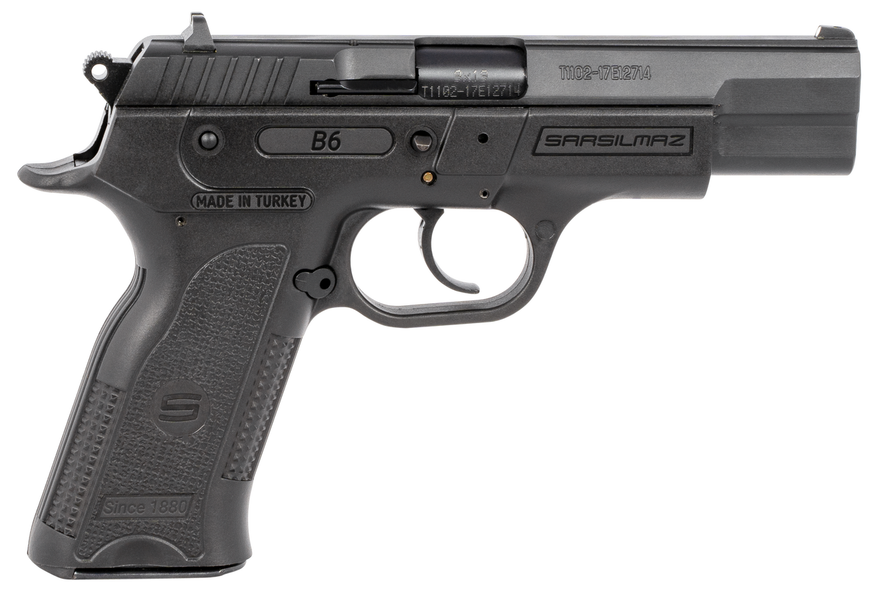 SAR B6 9mm, 4.50" Barrel, Black Oxide Steel, Black Polymer Grip, 10rd