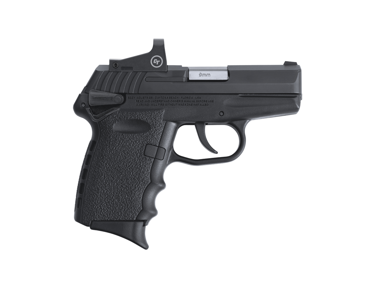 SCCY Industries CPX-1 RD 9mm 3.10" 10+1 Black Nitride Stainless Steel Slide Crimson Red Polymer Grip CTS-1500 Red Dot