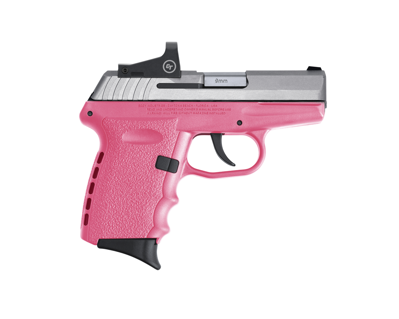 SCCY Industries CPX-2 RD 9mm 3.10" 10+1 Stainless Steel Slide Pink Polymer Grip NMS CTS-1500 Red Dot
