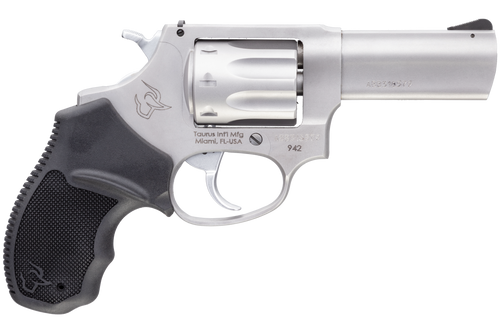 Taurus 942 22 LR, 3" Barrel, Stainless Steel, Black Polymer Grips, 8rd