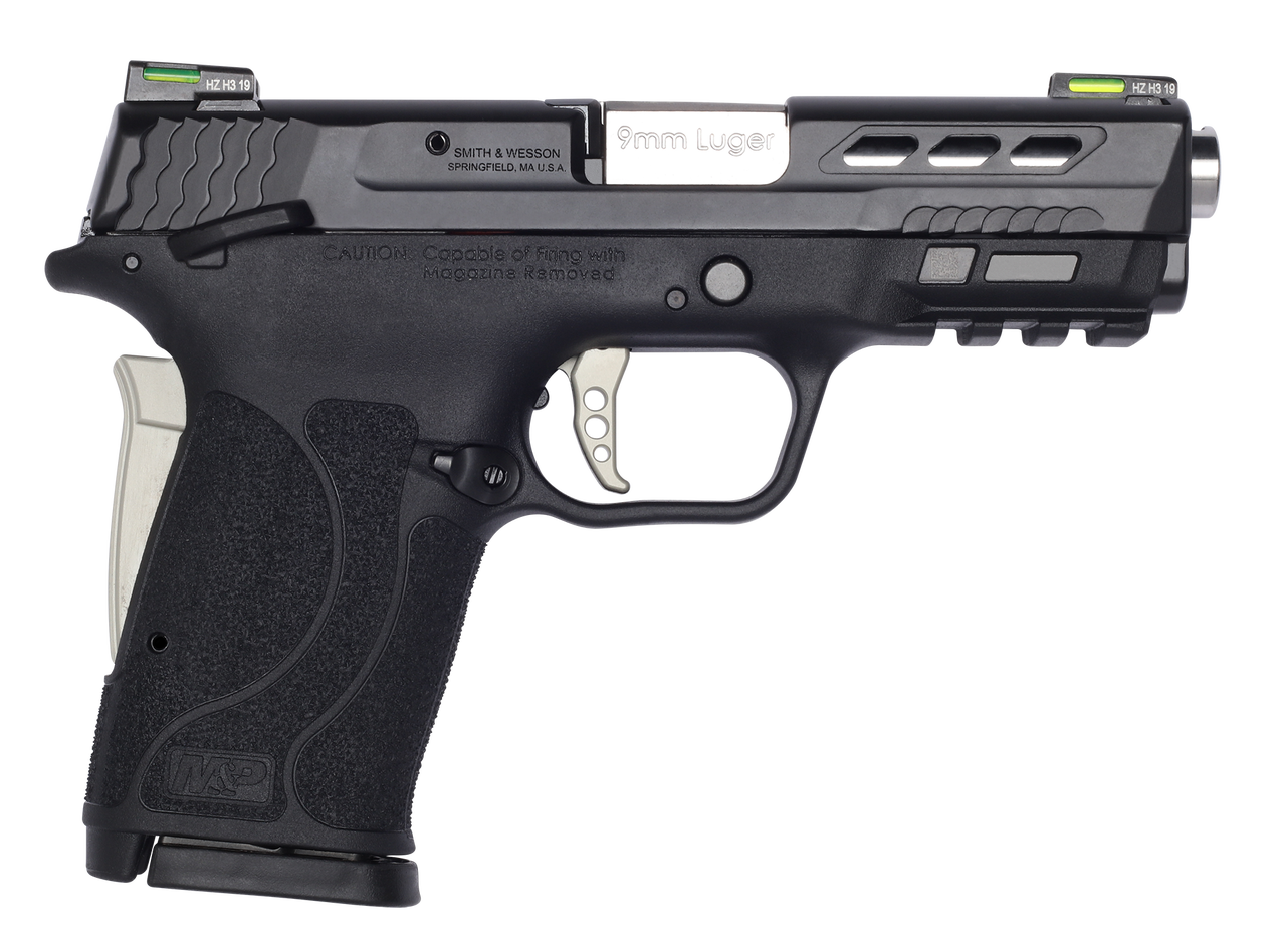 Smith & Wesson Performance Center Shield EZ, 9mm, 3.8" Ported Barrel, Hi-Viz Litewave H3 Tritium/Lightpipe Sights