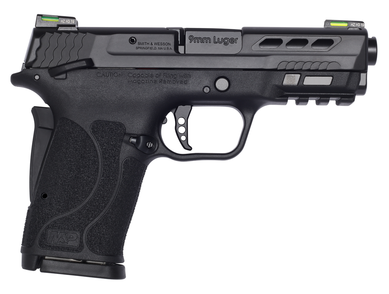 Smith &amp; Wesson Performance Center Shield EZ Compact, 9mm, 3.8" Ported Barrel, Thumb Safety, Hi-Viz Litewave H3 Tritium/Lightpipe Sights