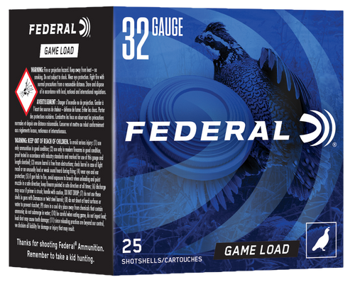 Federal Game-Shok Heavy Field 32 Ga, 2.5", 1/2 oz, 8 Shot, 25Bx/10Cs