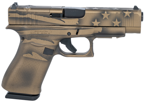 Glock G48 MOS Compact 9mm, 4.17" Barrel, Battle Worn Flag Cerakote, 10rd