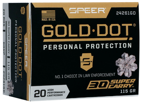 Speer Gold Dot Personal Protection 30 Super Carry 100gr Hollow Point 20rd Box