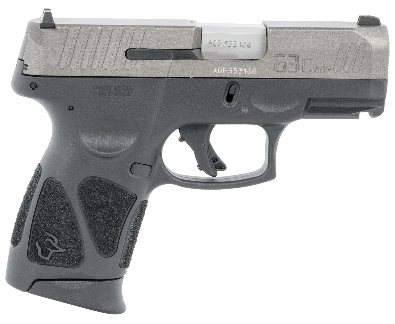 Taurus G3C 3.26" Barrel, Adjustable Rear, Tungsten/Black, 3x12rd Magazines