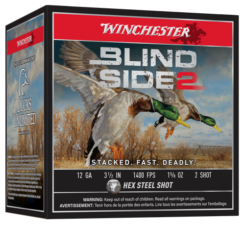 Winchester Blind Side 2 12 Ga, 3.5", 1 5/8 oz, 2 Shot, 25rd Box
