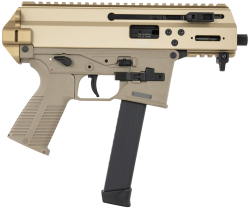 B&T APC9K Pro 9mm, 4.3" Threaded Barrel, Tan, Glock Magazine Compatible, 30rd