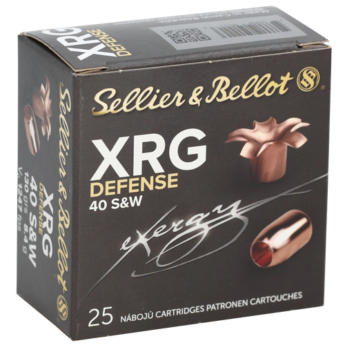 Sellier Bellot Xrg Defense 40 SW 130gr Solid Copper Hollow Point 25bx 40cs