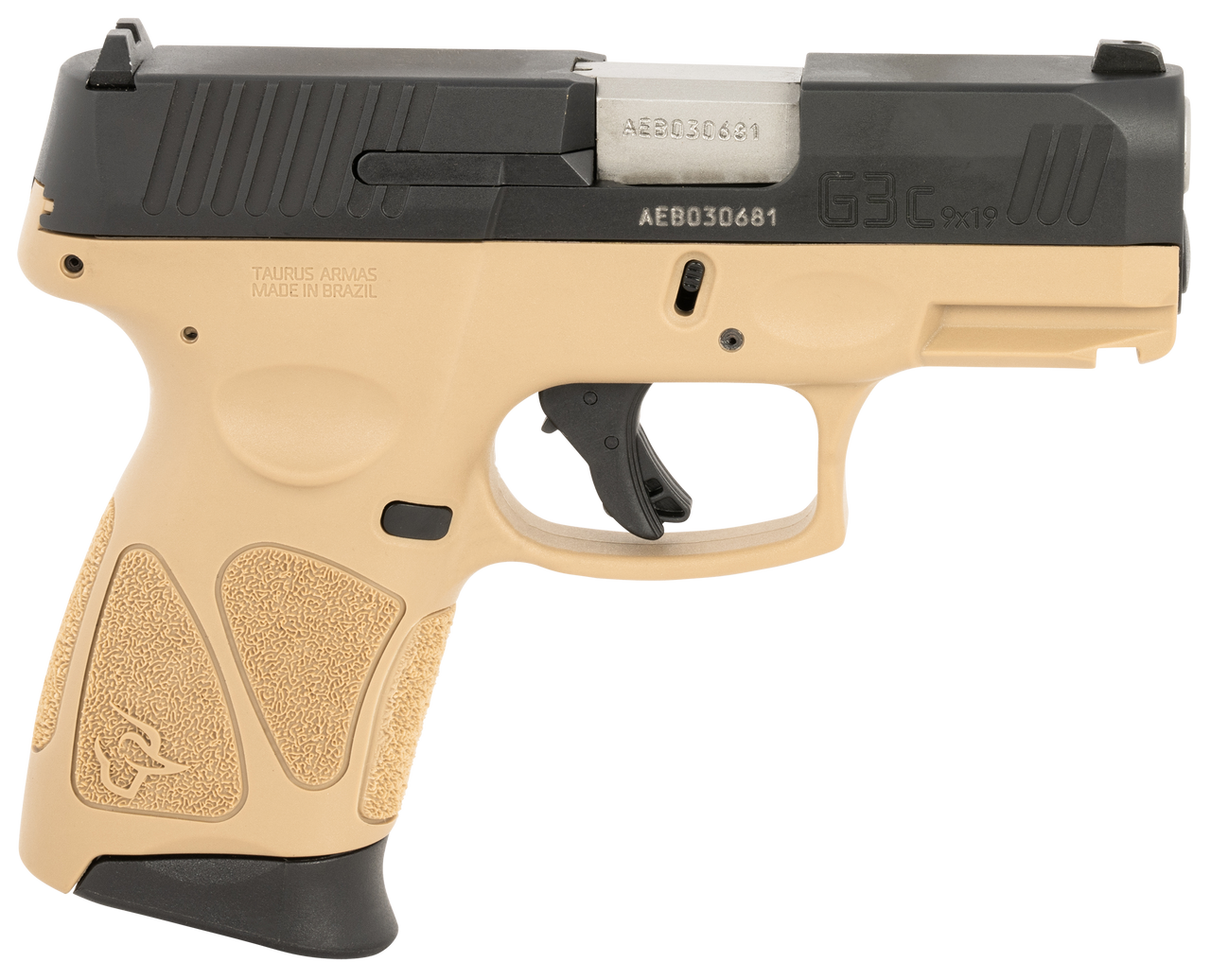 Taurus G3C 9mm, 3.26" Barrel, Tan Frame, Black Slide, 12rd