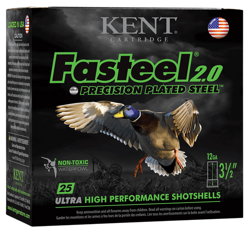 Kent Cartridge Fasteel 12 Ga, 3", 1 1/4 oz, BB Shot, 25Bx/10Cs