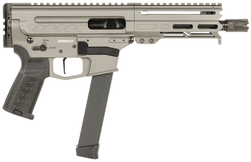 CMMG MKGs DISSENT 9mm, 6.5" Threaded Barrel, Tungsten Gray Cerakote, Glock Magazine Compatible, 33rd