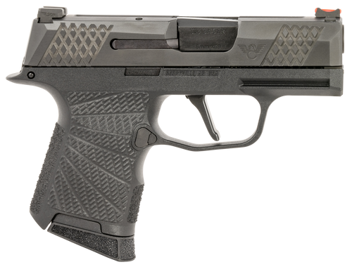 Wilson P365 Action Tuned 9mm 10rd,(2) 3.10", Black, X-Tac Pattern Serrated Slide, Polymer Frame, Sunburst Grips, Fiber Optic Sights, Grayguns Flat Face Trigger