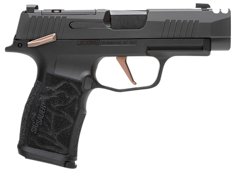 Sig Sauer P365XL Rose 9mm, 3.1" Barrel, Black, Rose Engraved Grips, 10rd