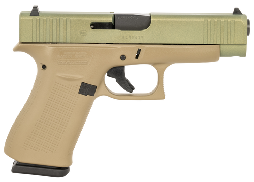 Glock G48 9mm, 4.17" Barrel, Agoge Green Slide, Coyote Tan Grip, 10rd