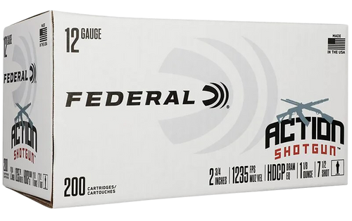 Federal Action Shotgun 12 Ga, 2.75", 1 1/8 oz, 7.5 Shot, 200rd Box