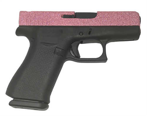 Glock G43x 9mm, 3.41" Barrel, Glamour Pink Glitter Slide, Black Frame, 10rd