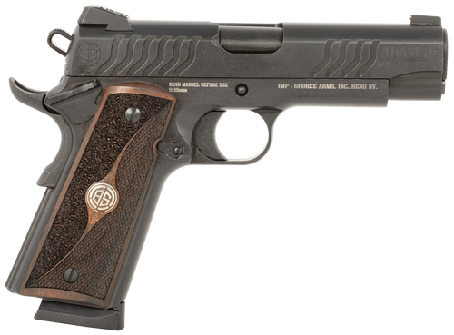 GForce Balistik Defense Adam 1911 9mm, 5" Barrel, Black, Walnut Grip, 9rd