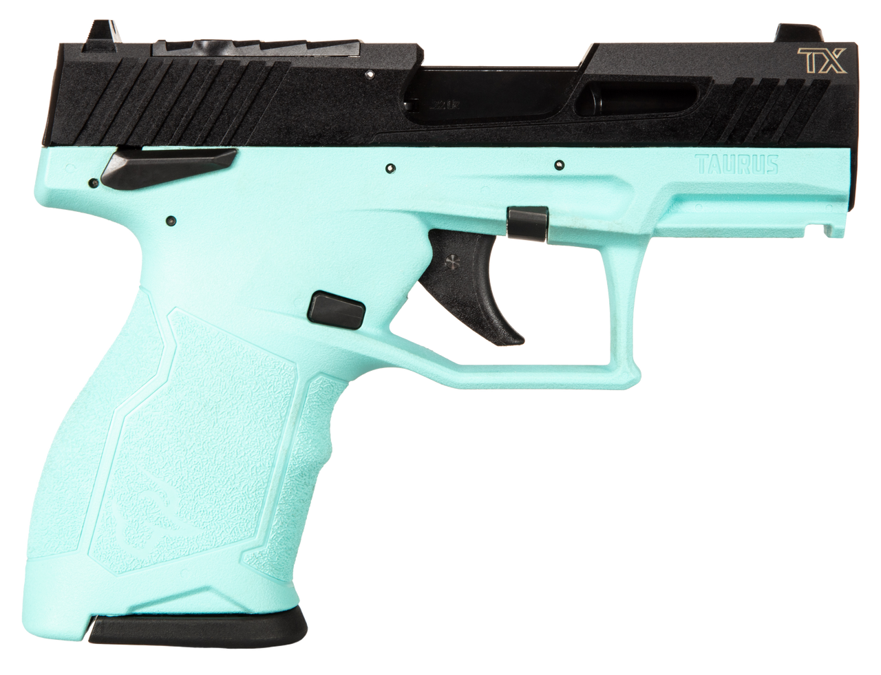 Taurus TX22 22 LR, 3.6" Threaded Barrel, Cyan Frame, Black Slide, 10rd