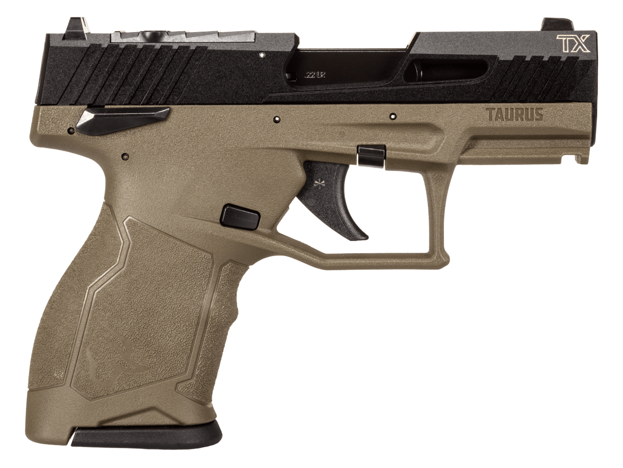 Taurus TX22C 22 LR, 3.6" Barrel, Olive Drab Green Frame, Black Slide, 10rd