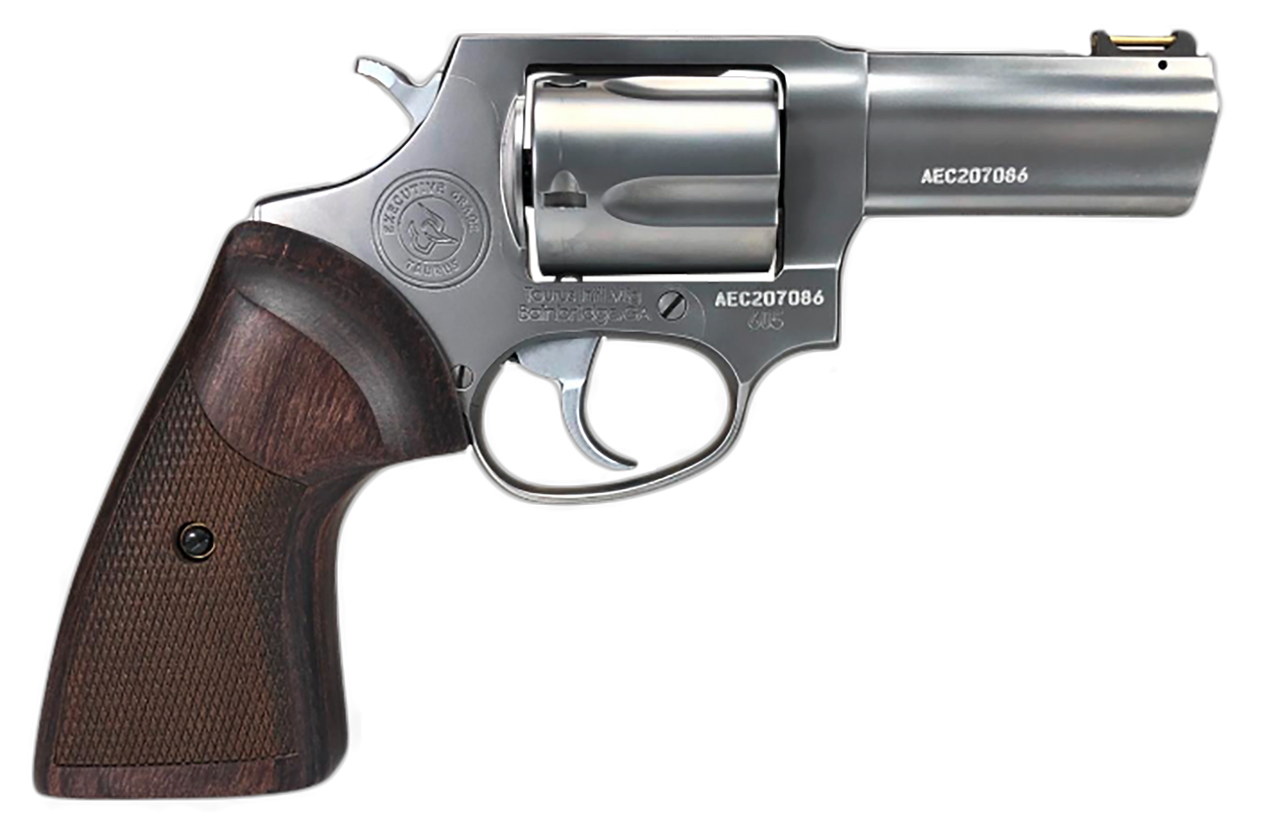 Taurus 605 357 Magnum/38 SPL, 3" Barrel, Silver, Wood Grip, 7rd