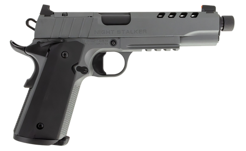 Tisas 1911 Night Stalker 9mm, 5.55" Threaded Barrel, Gray Cerakote, Optic Ready, 8rd