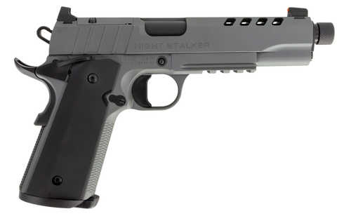Tisas 1911 Night Stalker 45 ACP, 5.55" Threaded Barrel, Gray, Optic Ready, 8rd