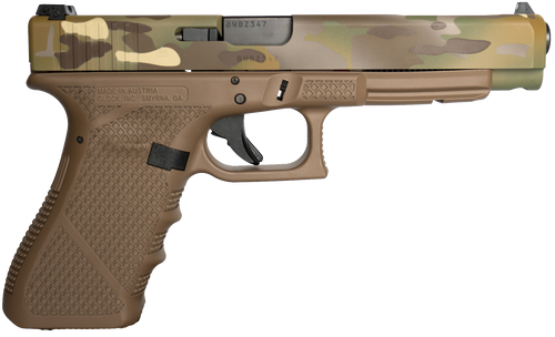 Weapon Works Glock 34 Gen 3 9mm, 5.31" Barrel, MC Mesh Stippling, Flat Dark Earth Frame, 17rd
