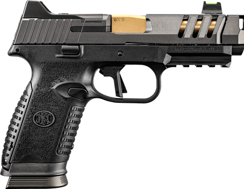 FN 509 CC Edge XL 9mm, 4.2" Gold Barrel, Black, FN Compensator, 10rd