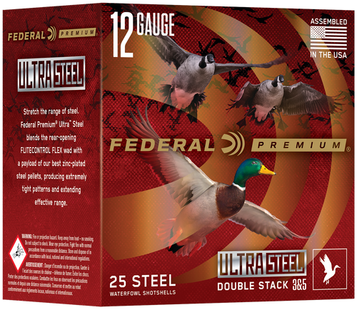 Federal Premium Ultra Steel 12 Ga, 3", 1 1/4 oz, 3 & 5 Shot, 25rd Box