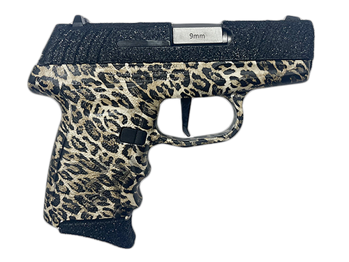 SCCY DVG-1 9mm, 3.1" Barrel, Black Glitter Slide, Black Leopard Frame, 10rd