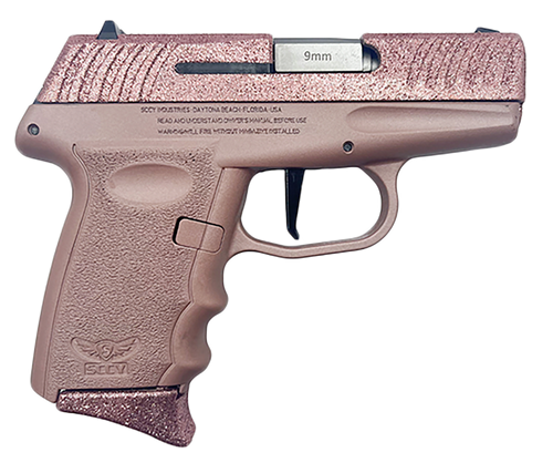 SCCY DVG-1 9mm, 3.1" Barrel, Rose Gold Glitter Slide, Rose Gold Frame, 10rd