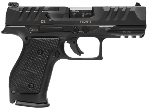 Walther PDP Compact 9mm, 4" Barrel, Black, Adjustable Rear Sight, 10rd