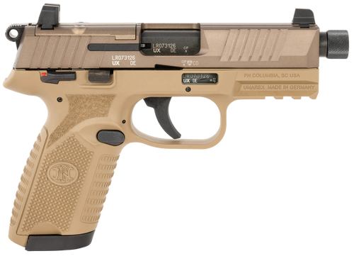FN 502 Tactical 22 LR, 4.6" Threaded Barrel, Flat Dark Earth, Optic Ready, 15rd