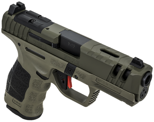 SAR SAR9 C Gen 3 9mm, 4" Barrel, Olive Drab Green, Interchangeable Backstrap Grip, 15rd