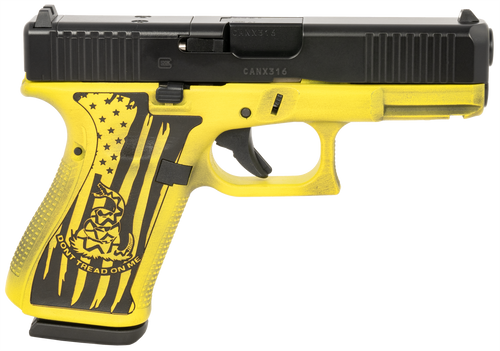 Glock G19 Gen 5 MOS 9mm, 4" Barrel, Black Slide, Gasdon Flag Frame, 15rd