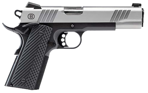 Bersa B1911 45 ACP, 5" Barrel, Silver Slide, Black Frame, 8rd
