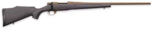Weatherby Vanguard Weatherguard 6.5 Creedmoor, 22" Threaded Barrel, Black w/ Bronze Webbing, Bronze Rec, 4rd