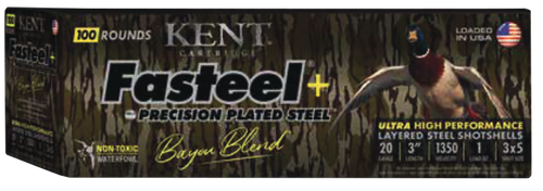 Kent Cartridge Fasteel South Exclusive Bayou Blend 20 Ga, 3", 1 oz, 3x5 Shot, 200rd Case
