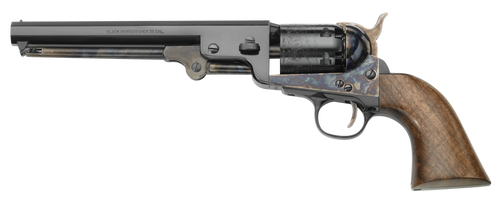 Pietta 1851 Navy London 36 Cal, 7.5" Barrel, Case Hardened, Walnut Grip, 6rd